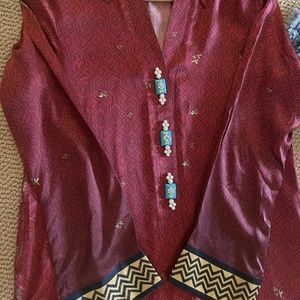 Sania Maskatiya Silk Kurta Kameez XS Latest